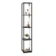 Image 1 for Стелаж-торшер Costway Lumina Dimmer 163 з LED підсвіткою на 4 полиці лофт, коричневий