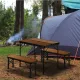 Image 2 for Стіл туристичний розкладний Outtec + 2 лавки коричневий