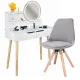 Image 1 for Туалетний столик Jumi Scandi LED + крісло Saida сірий