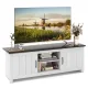 Image 1 for Тумба під телевізор Costway Farmhouse TV Console 65 з дверцятами та відкритими полицями білий
