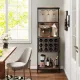 Image 3 for Стеллаж кухонный Costway WineBar для микроволновки и вина лофт коричневый