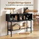 Image 6 for Стол-консоль Costway Stockholm Rattan с полкой в прихожую лофт черный