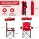Image 6 for Кресло туристическое раскладное Costway SunChair с навесом красное