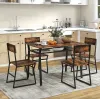 Комплект меблів Costway Merax обідній стіл з стільцями в стилі Loft коричневий