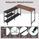 Image 6 for Кутовий комп'ютерний стіл Costway LoftCorner лофт із полицями рустик коричневий