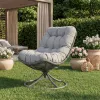 Крісло-кокон садове обертове Di Volio Melia компактне для балкона сірий