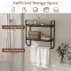 Image 8 for Полиця навісна Costway Loft Wall Shelf для ванної з тримачем для рушників лофт коричневий