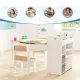 Image 11 for Детский набор Costway Fantastik 3 в 1: стол, 2 стулья, мольберт натуральный