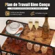 Image 8 for Стелаж винний Costway Liquor Bar підлоговий лофт на 16 пляшок із тримачем келихів