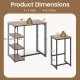 Image 3 for Комплект мебели Costway Brooklyn Counter 3-in-1 барный стол с полками и 2 стульями лофт коричневый