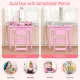 Image 8 for Дитячий туалетний столик Costway Princess Glow зі стільцем та LED підсвіткою рожевий