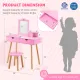 Image 5 for Детский туалетный столик Costway Drawers с 2 ящиками и стулом розовый