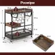 Image 2 for Сервірувальний кухонний візок Costway Beverage Bar зі знімним тацею трирівневий