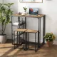 Image 4 for Комплект мебели Costway Brooklyn Counter 3-in-1 барный стол с полками и 2 стульями лофт коричневый