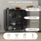 Image 4 for Комод кухонний Costway Rubberwood Kitchen з шафкою та нішею чорний