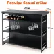 Image 5 for Кухонний острів Costway Industrial Wine Bar у стилі лофт з 4 відкритими поличками