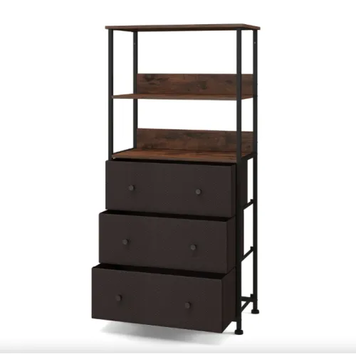Стелаж Costway Skiff із текстильними ящиками в стилі Loft