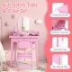 Image 5 for Дитячий туалетний столик Costway Princess Glow зі стільцем та LED підсвіткою рожевий
