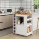 Image 2 for Кухонный остров на колесиках Costway Provence с полкой для белый вина #KC55547WH