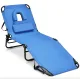 Image 1 for Шезлонг Costway Hanna розкладний з отвором для обличчя блакитний