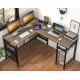 Image 8 for Комп'ютерний стіл Costway Hutch L-подібний з зарядним