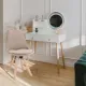 Image 4 for Туалетний столик Jumi Scandi LED + крісло Saida бежевий (шкіряні ручки)