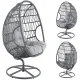 Image 13 for Крісло-кокон садове обертове Di Volio Orta висока спинка, сірий