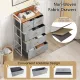 Image 9 for Комод-органайзер тканевый Costway Fabric Tower на металлическом каркасе на 5 ящик лофт серый