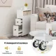 Image 3 for Вузька шафа-пенал (карго) Costway Rolling Slim на колесах 19см білий