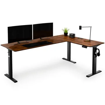 Комп'ютерний кутовий стіл Di Volio Trani з регульованою висотою правий, коричневий