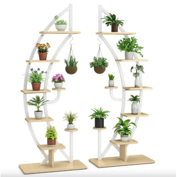 Стелаж для квітів Costway Ruta комплект 2 штуки у формі півмісяця білий