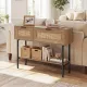 Image 3 for Стол-консоль Costway Stockholm Rattan с полкой в прихожую лофт натуральный