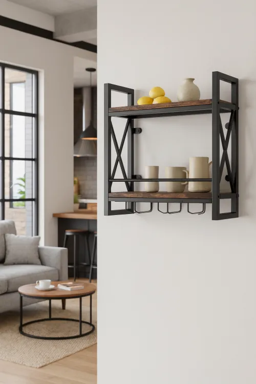 Настенный винный стеллаж Costway Lagom в стиле Loft