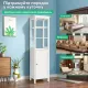 Image 10 for Шкаф-пенал для ванной Costway Freestanding Bath 160см с полками и дверцей белый