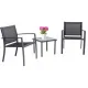 Image 4 for Комплект садових меблів Chomik GARDEN LINE ORLANDO стіл та 2 стільці темно-сірий