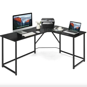 Компьютерный стол Costway Rubin L-образный в стиле Loft черный