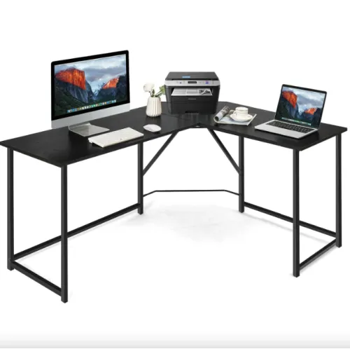 Комп'ютерний стіл Costway Rubin L-подібний в стилі Loft чорний