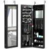 Зеркало подвесной шкаф Costway Glamour Case для бижутерии черный