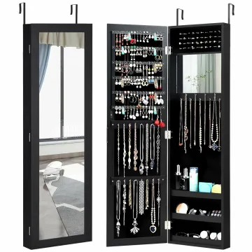 Дзеркало шафа підвісна Costway Glamour Case для біжутерії чорний