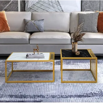 Комплект журнальних столів Costway Scorpion з штучного мармуру