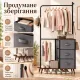 Image 5 for Підлогова вішалка для одягу Costway Garment Rack з комодом на 3 шухляди сірий