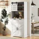 Image 9 for Кухонный шкаф-буфет Costway Pantry Cabinet 180см с розетками белый