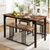 Комплект Costway Decima обідній стіл зі стільцями в стилі Loft коричневий