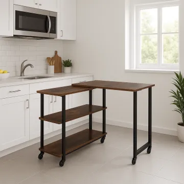 Стол L-образный Costway King вращающийся в стиле Loft