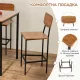 Image 9 for Обідній барний комплект Costway Karen стіл та 4 стільці лофт коричневий
