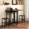 Комплект барний Costway Ravelli розкладний стіл з стільцями в стилі Loft
