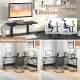 Image 1 for Кутовий комп'ютерний стіл-трансформер Costway CornerDesk L-подібний з розеткою та USB чорний