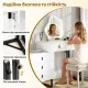 Image 9 for Туалетний столик Costway Vanity з LED підсвічуванням та 5 шухлядами, білий