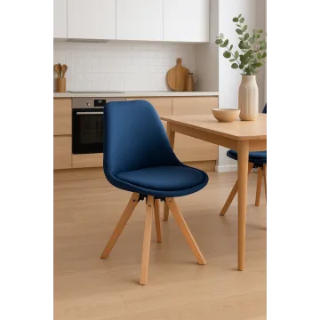 Стілець Saida Jumi у скандинавському стилі з дерев'яними ніжками синій