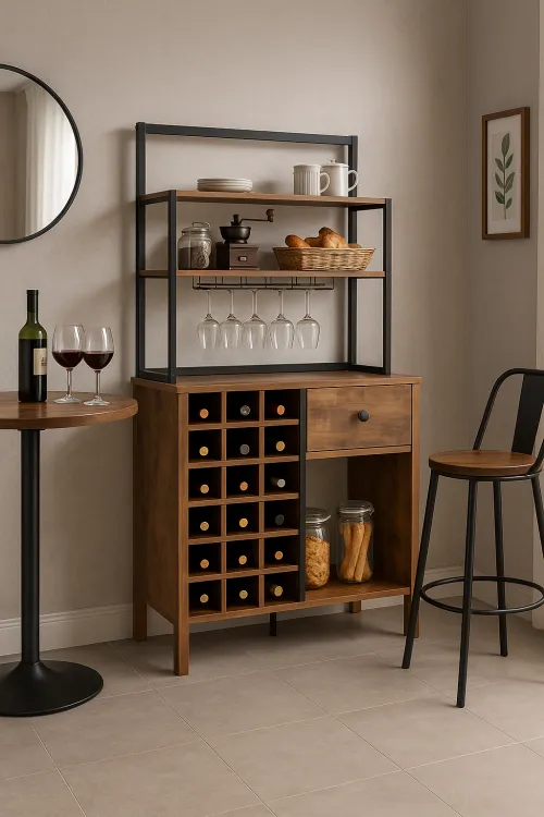 Стеллаж винный Costway Vinoteca кухонный шкаф в стиле Loft